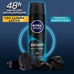 Amazon: NIVEA MEN Desodorante Antibacterial, Deep Beat Black Carbon (150 ml) 48 horas Protección Antitranspirante, envío gratis Prime