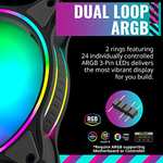 Amazon: Cooler Master Fan 140mm MF140 Halo Dual Ring ARGB Ventilador de 3 pines, 24 LED independientes