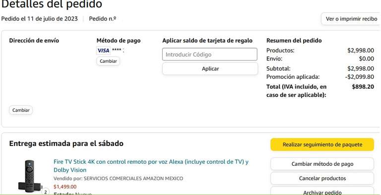 Amazon: Fire TV Stick 4k en 450 pesos (comprando 2)