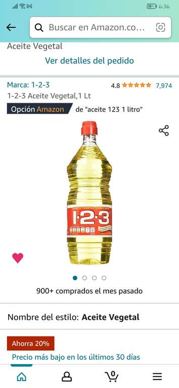 Amazon: Aceite 123 1litro