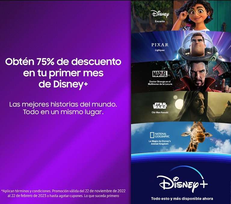 Disney+ y Star+: 75% de descuento para el primer mes con Samsung Members