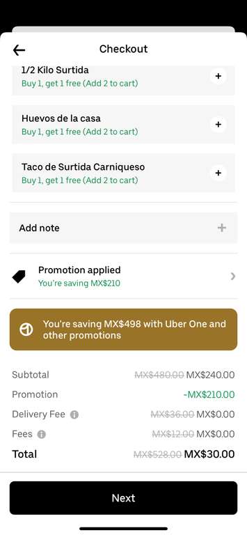 Uber Eats: La Granja Carnitas - 12 tacos de carnitas por $30 c/ Uber One (puede variar)