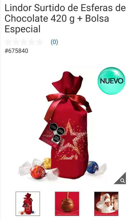 Costco: Lindor Surtido de Esferas de Chocolate 420 g + Bolsa Especial( min 2)