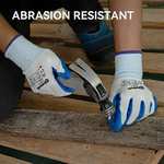 Amazon: ANDANDA Guantes de trabajo de seguridad - Blanco y Azul-12Pares- XL