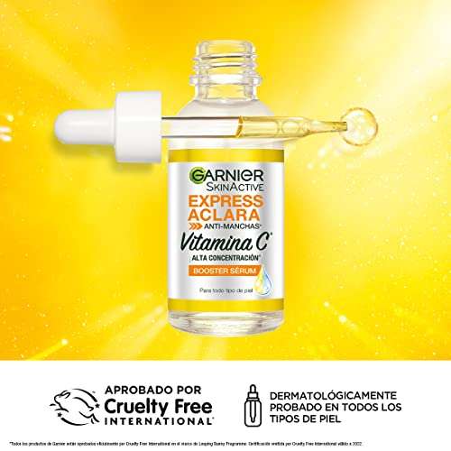 Amazon: Garnier Skin Active Express Aclara Serum Anti Manchas con Vitamina C | Planea y Ahorra, envío gratis con Prime