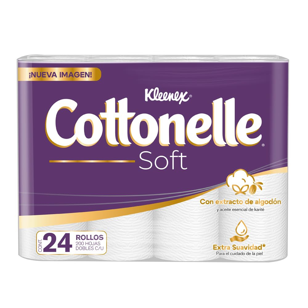 Amazon: Kleenex Cottonelle Soft, Papel Higiénico, Paquete con 24 Rollos (Con Planea y Ahorra)