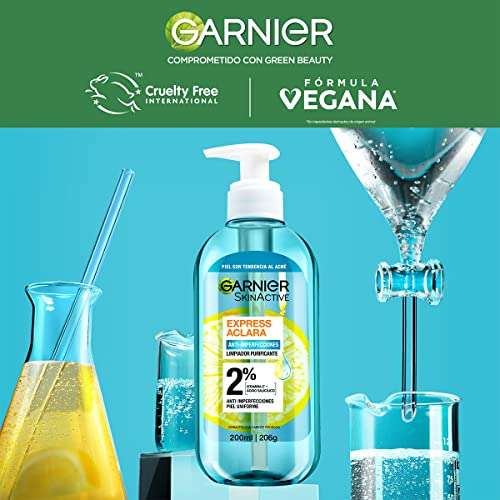 Amazon: Garnier Express Aclara Gel de Limpieza Anti Acne 200ml | envío gratis con Prime