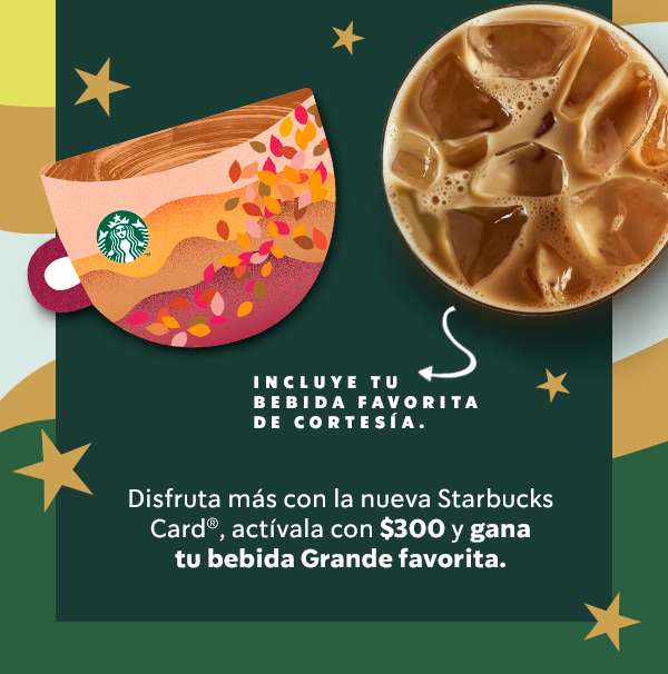 Starbucks Rewards - Bebida Gratis al activar la tarjeta Fall Mug ($300 o más)