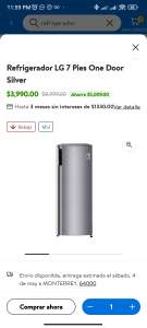 Walmart: Refrigerador LG 7 Pies One Door Silver