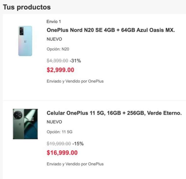 Linio: OnePlus 11 16/256 + NORD N20 SE 4/64