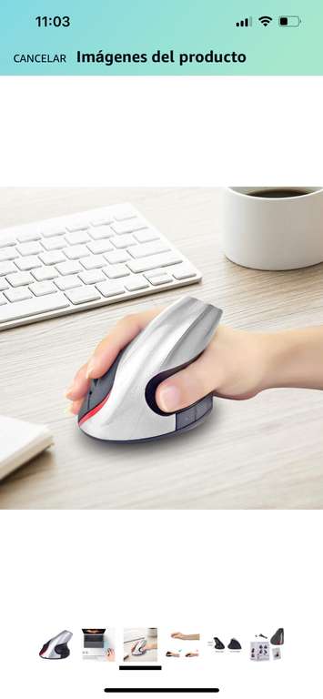 Amazon: Mouse Inalámbrico Ergonómico Recargable 5 Botones USB