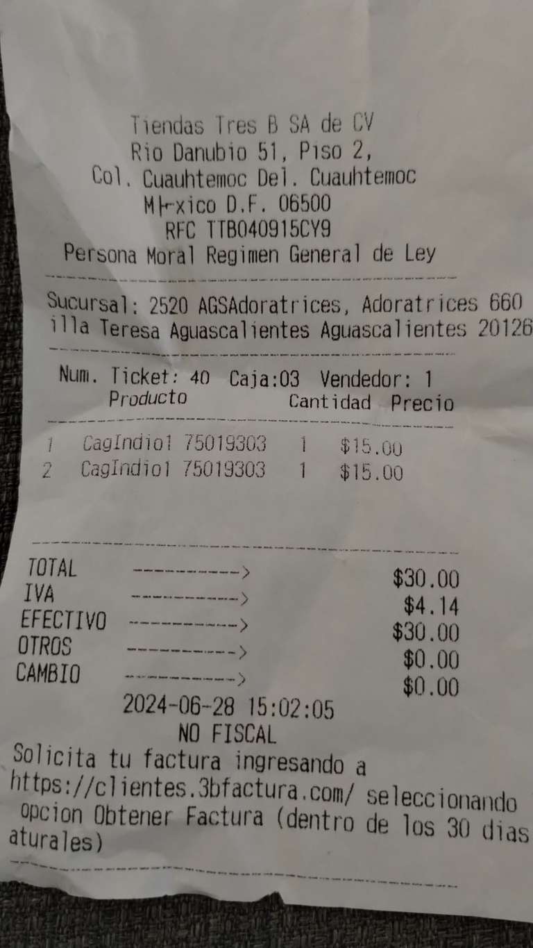 Tiendas 3B: Caguamon Indio $15