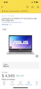 Mercado Libre Laptop Asus Go E410ma 14'' Intel Celeron 4gb Ram 128gb Ssd