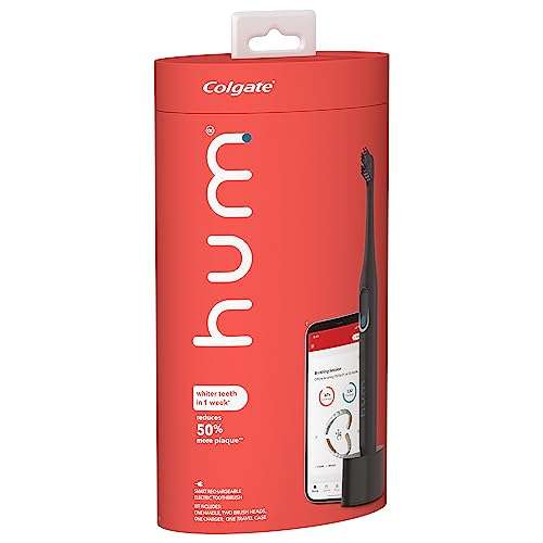 Amazon: Hum by Colgate - Cepillo de dientes eléctrico negro para adultos, cepillo de dientes sónico inteligente recargable, negro