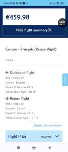 Tuifly | vuelo redondo Cancún-Bruselas | 13-27 sep