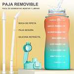 Amazon: Botella de Agua Deportes de 2L, Sin BPA y 100% LEAK PROOF, Botellas de Agua Motivacional Portátil