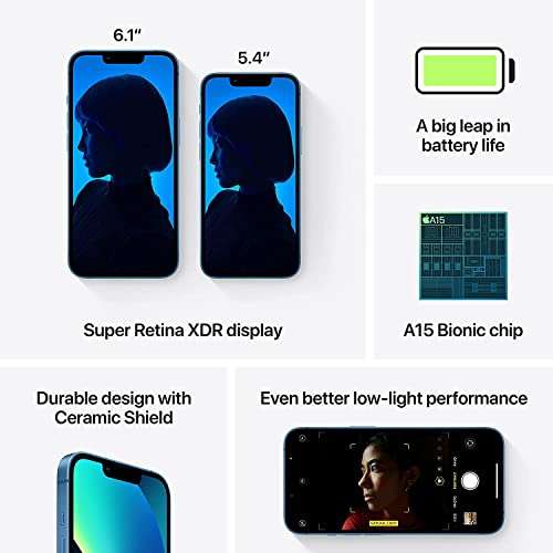 Amazon: Apple iPhone 13 Mini, 256GB, Azul - (Reacondicionado) Amazon Estados Unidos