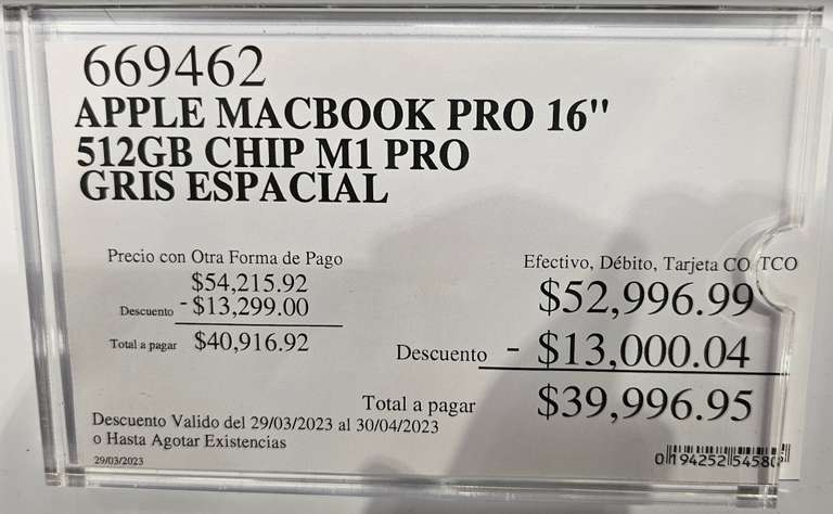 Costco: Macbook Pro 16" M1 Pro 512gb / 16gb (Precio Historico mas Bajo, MSI con Citi y AMEX)