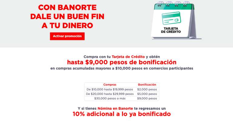 Banorte Buen Fin 2023: Hasta $9,000 de bonificación en compras a un solo pago con TDC + 10% adicional si tienes Nómina Banorte