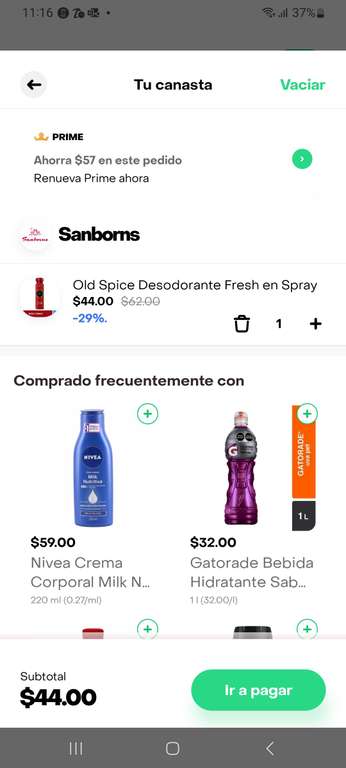 Rappi y Sanborns: Desodorante old spice