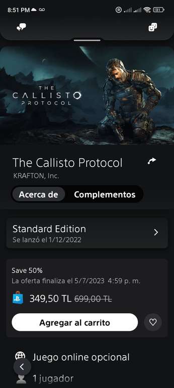 PlayStation: The Callisto Protocol Ps Store Turquía