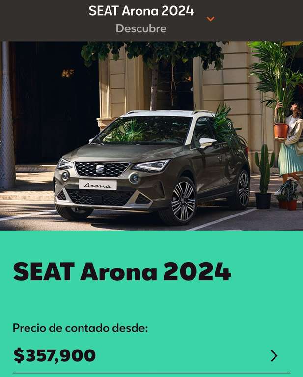 Seat Arona Reference 2024 a solo $357,900 pagando de contado