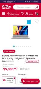 Office Depot: Laptop Asus Vivobook
