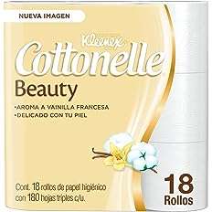 Amazon: Kleenex Cottonelle Beauty Papel Higiénico, Paquete Con 18 Rollos Con 300 Hojas Triples