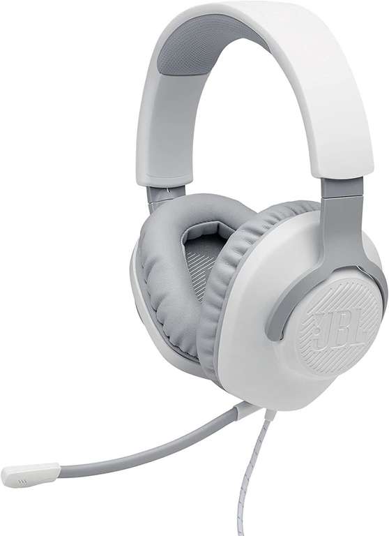 Amazon: Audífonos JBL Gamer Over Ear Quantum 100 con Micrófono Extraíble, color blanco