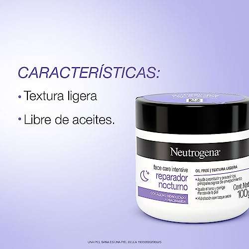 Amazon - Crema Hidratante Facial Reparador Nocturno Neutrogena Face Care Intensive Colageno 100g