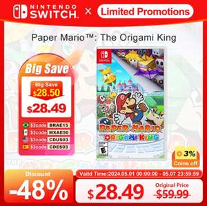 AliExpress: Paper Mario: The Origami King nintendo switch Game Deals 100% tarjeta de juego física Original