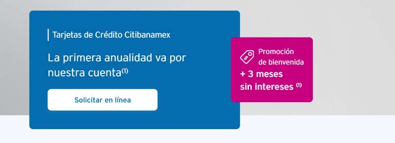Citibanamex: primera anualidad gratis mas 3msi 60dias al contratar tdc