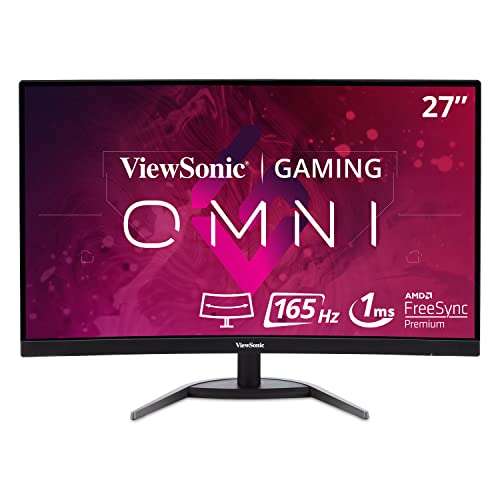 Amazon: Viewsonic Omni VX2768-PC-MHD Monitor Curvado de 27" 1080p 1ms 165Hz FreeSync Premium, EyeCare | (Precio antes de pagar)