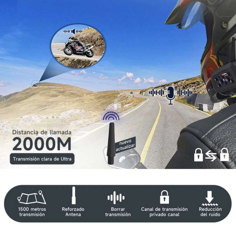 Amazon: Intercomunicador para motociclista Ejeas V6 Riders