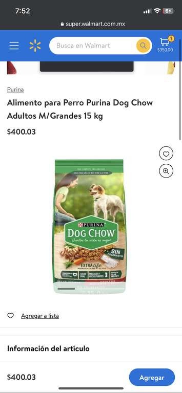 Walmart: Alimento para Perro Purina Dog Chow