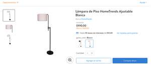 Walmart: Lámpara de Piso HomeTrends Ajustable Blanca