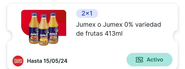 Spin Premia by Oxxo: Jugo Jumex al 2x1| Activando Cupón desde la app