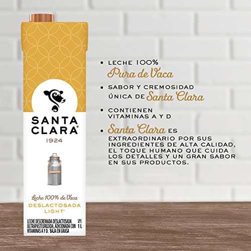 Amazon: Leche Santa Clara Deslactosada Light 1L, 12 pack | Planea y Ahorra, envío gratis con Prime
