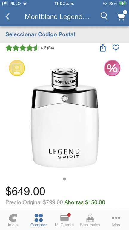Costco: Perfume Mont Blanc Legend Spirit 100 ml