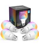 Amazon: Minpory 4 Focos Inteligentes LED, E27 10W, compatibles con Alexa y Google, WIFI y Bluetooth