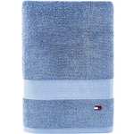Amazon: Tommy Hilfiger - Toalla de baño Modern American 100% algodón 76 x 137 cm, Azul neblina (envío gratis con Prime)