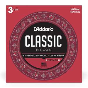 Amazon: 3 SETS de Cuerdas de Nylon D'Addario EJ27N Color Silver