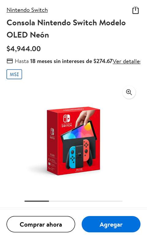 Walmart: Nintendo switch versión OLED.