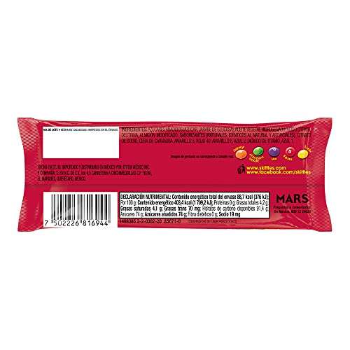 Amazon: Skittles dulces caramelo suave original 10 piezas de 22g - 220g -envío prime