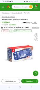 Bodega Aurrera: Nintendo Switch Lite Consola, Color Azul + Videojuego Luigui Mansión 3