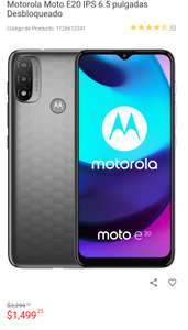Liverpool: Celular Motorola Moto E20 IPS 6.5 pulgadas Desbloqueado