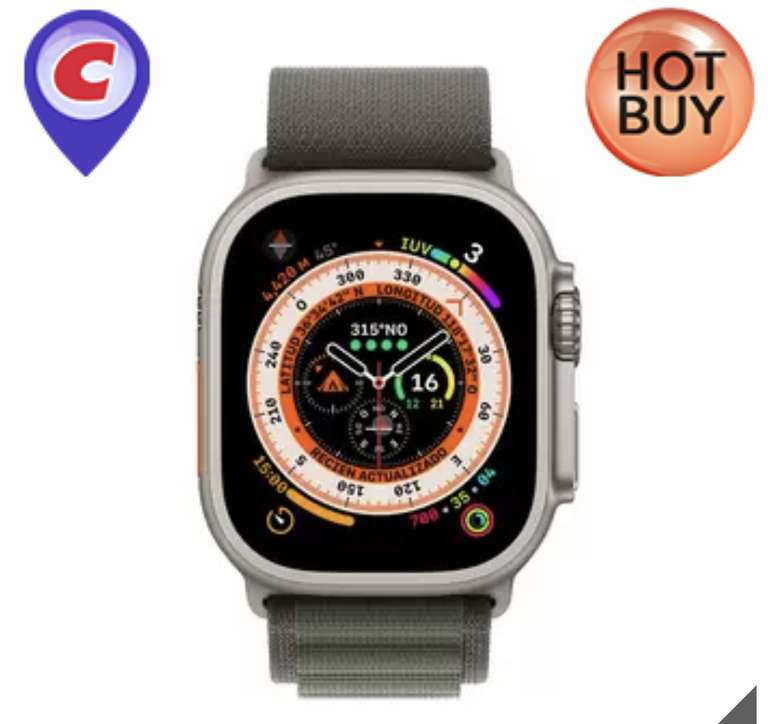 Costco: Apple Watch Ultra (GPS + Celular) Caja de titanio 49 mm con correa Loop Alpine Verde