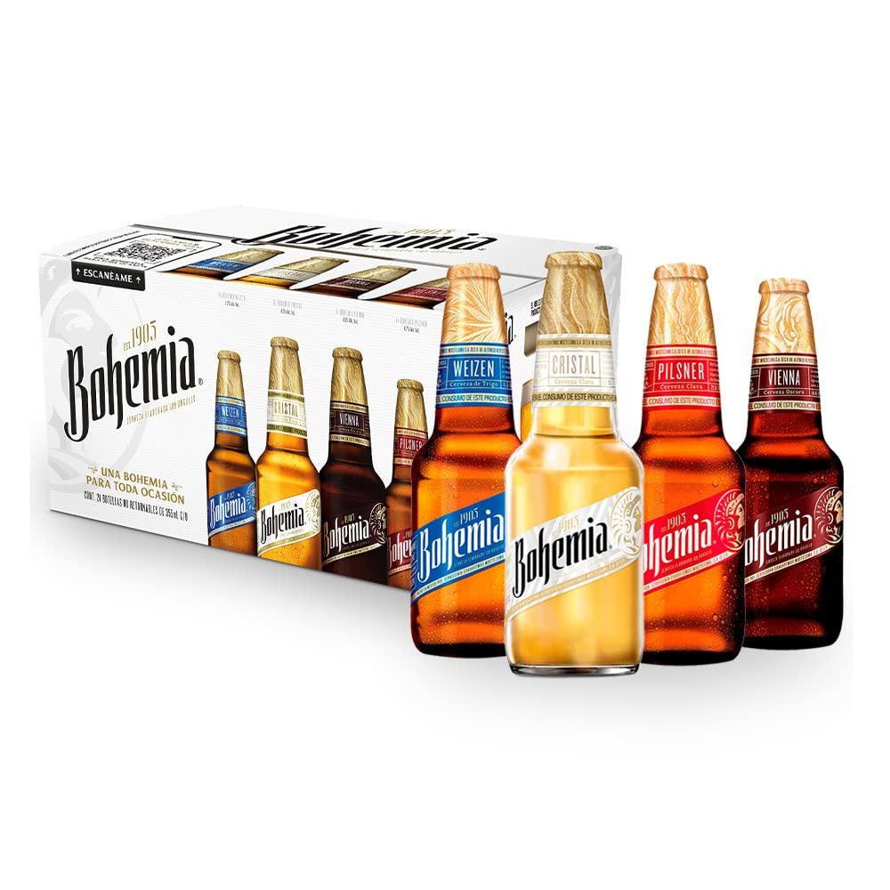 Amazon: Bohemia Variety Pack 24 Botellas 355ml Surtido de Cervezas