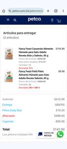Petco: 36 sobres Fancy Feast Petit Filets Alimento Húmedo para Gato Adulto Receta Pollo, 85 g | Usando easy buy | Leer descripción