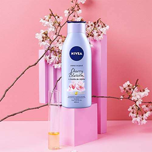 Amazon: Nivea Crema Corporal Humectante Senses Cherry Blossom y Aceite Jojoba (400 ml) | Planea y Ahorra, envío gratis con Prime